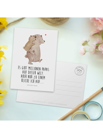 Mr. & Mrs. Panda Grußkarte Papa Bär mit Spruch in Weiß