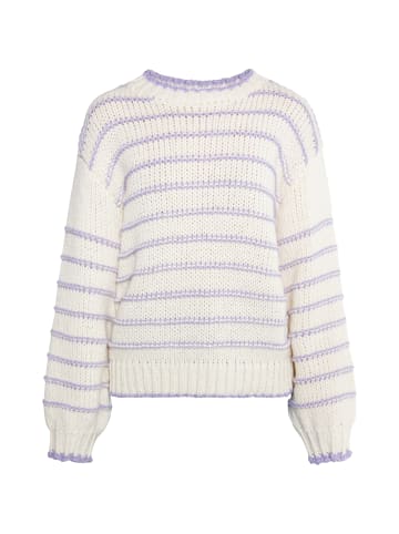 DreiMaster Maritim Damen Strickpullover in Wollweiss Flieder