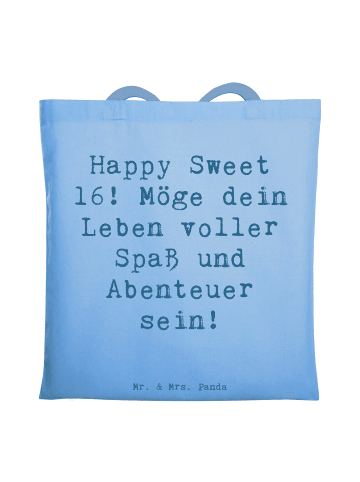 Mr. & Mrs. Panda Schultasche Spruch 16. Geburtstag Glück mit Spruch in Sky Blue