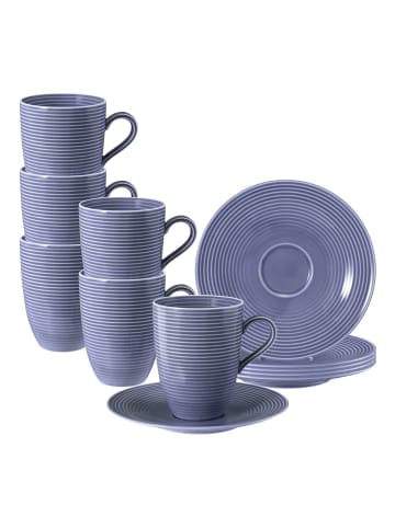 Seltmann Weiden 6er Set Henkelbecher mit Untertassen Beat Color Glaze in 350 ml in Fliederblau