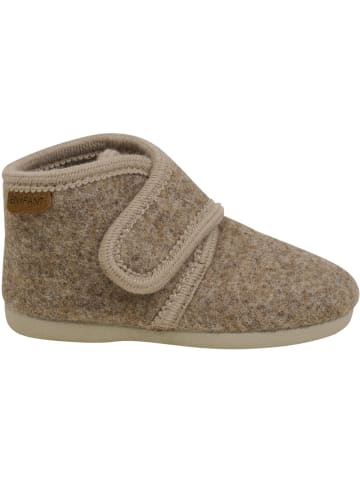 En Fant Kinder Hausschuh "Slippers Wool Hook and Loop" in Braun