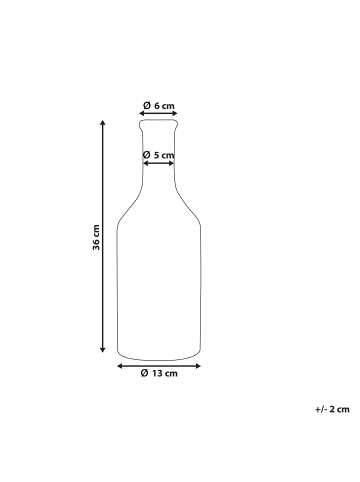 Beliani Dekovase LARNACA in Bunt/Grau/Weiß - (W) 13 x (H) 36 x (L) 13 cm