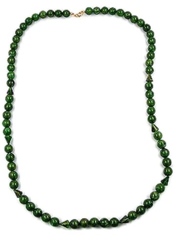Gallay Kette Perlen 12mm grün-gold-marmor in grün