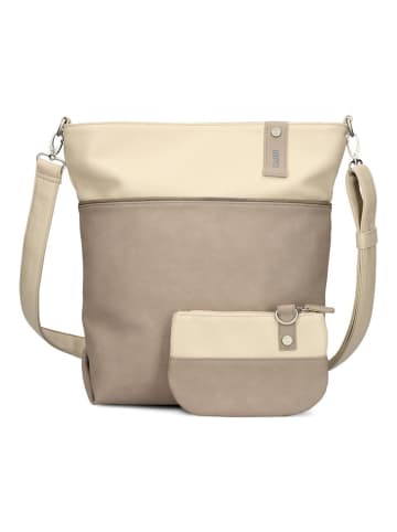 Zwei Jana Schultertasche 33 cm in nubuk cappuccino