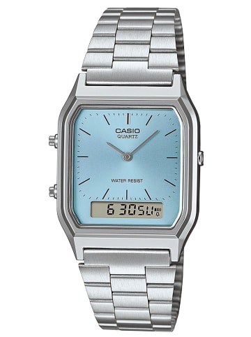 Casio Collection Edgy Armbanduhr Ana-Digi Stahl/Hellblau