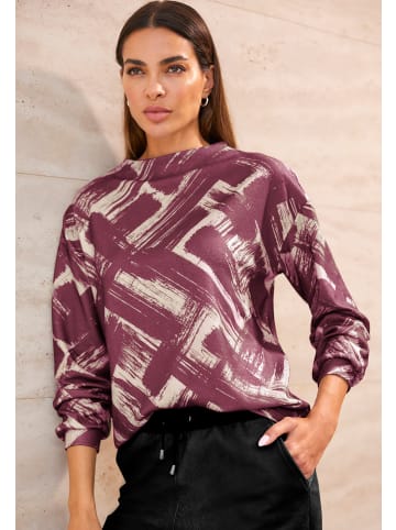 Heine Druck-Shirt in bordeaux-sand-bedruckt