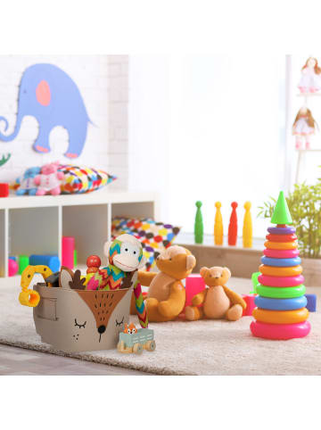 relaxdays Aufbewahrungskorb "Reh" in Braun - (B)27 x (H)24 x (T)18 cm