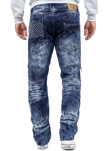 KOSMO LUPO Herren Regular Fit Jeans Stonewashed in Blue