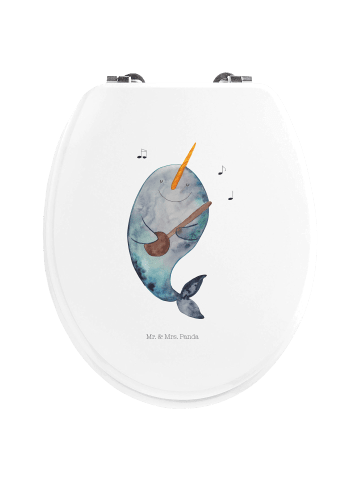 Mr. & Mrs. Panda Klodeckel Narwal Gitarre ohne Spruch in Weiß