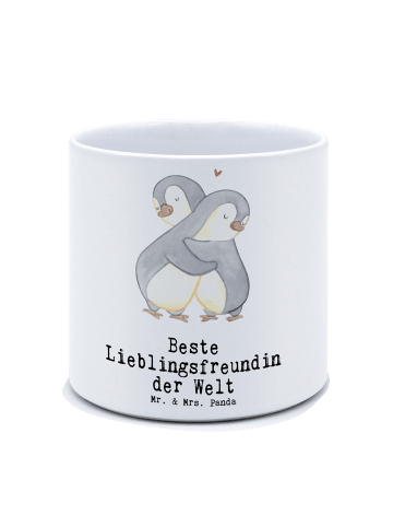Mr. & Mrs. Panda Pflanzkübel Pinguin Beste Lieblingsfreundin der... in Weiß