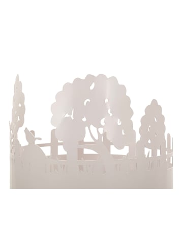 Mauro Ferretti Set aus zwei weißen Metall-Pflanztöpfen, Ø 27 x 79 cm bzw. 22,8 x 6 cm