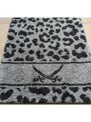Sansibar Badteppich LEO, 55x65 cm in Silber/Anthrazit