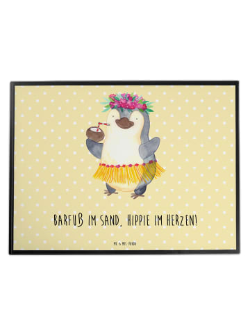 Mr. & Mrs. Panda Schreibtischunterlage Sommer Hippie mit Spruch in Gelb Pastell