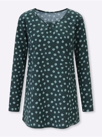 Sieh an! Longshirt in petrol-salbei-bedruckt