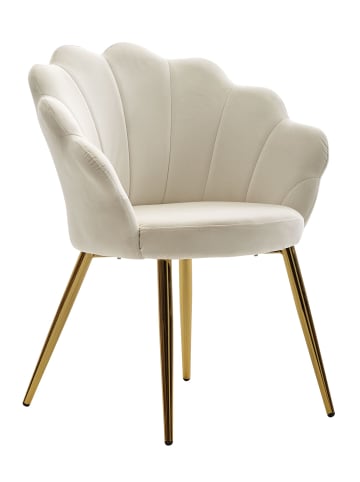 KADIMA DESIGN Esszimmerstuhl: Skandinavisches Design, Samtbezug, goldene Metallbeine in Weiß