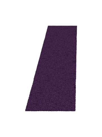 KADIMA DESIGN Teppich Hochflor Shaggy Uni Style Polypropylen Wohnzimmer in Violett