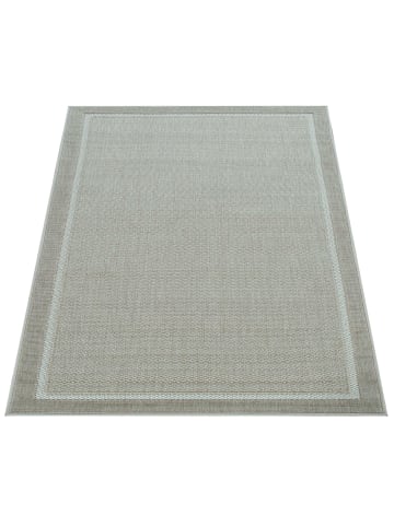 KADIMA DESIGN Outdoor Teppich Unifarben Bordüre Balkon, Terrasse schmutzabweisend in Beige