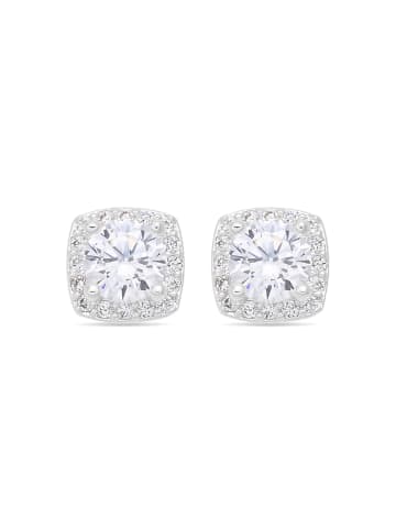 Luxenter Luxenter earrings with sparkling zirconia, silver finish - Liawe