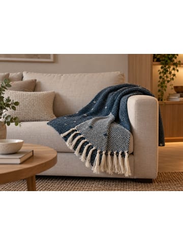 Kuscheldecke TAARI in Blau/Beige - (W) 130 x (H) 0.3 x (L) 170 cm