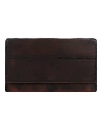 Greenburry Destressed Geldbörse RFID Schutz Leder 18.5 cm teak brown