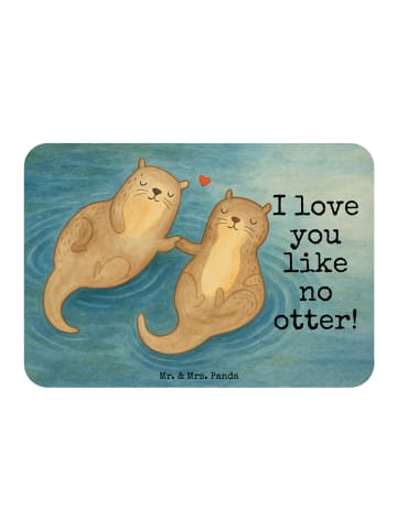 Mr. & Mrs. Panda Magnet Otter Hände halten Design mit Spruch in Weiß