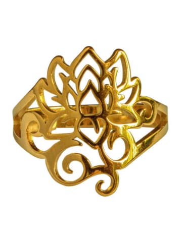 Saraswati Design Nonbook - Ring "Om Lotus" Edelstahl vergoldet