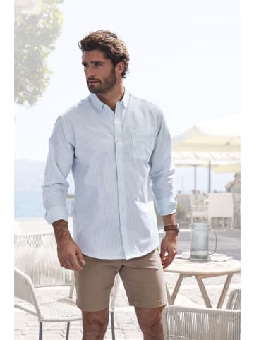 H.I.S Langarmhemd in hellgrün / weiß