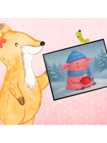 Mr. & Mrs. Panda Bastelunterlage Schwein Glühwein Design ohne Sp... in Weiß