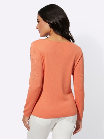 creation L Langarm-Pullover in papaya