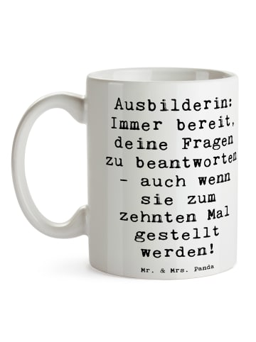 Mr. & Mrs. Panda Becher Spruch Ausbilderin Geduld mit Spruch in Weiß