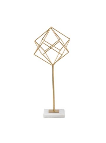 Mauro Ferretti Goldene Metallskulptur mit weißem Marmorsockel, 16 x 18 x 41,5 cm