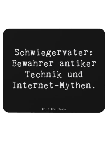 Mr. & Mrs. Panda Mauspad Schwiegervater Geschichten mit Spruch in Schwarz