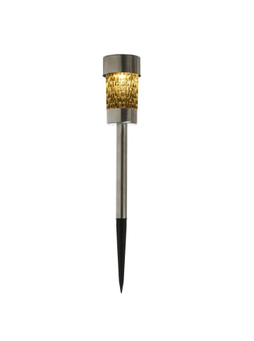 MARELIDA LED Solar Wegleuchte mit Erdspieß für Garten Balkon H: 15cm in silber