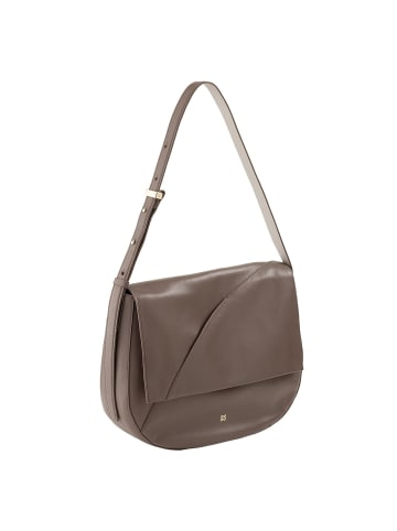 DuDu Formentera Schultertasche Leder 34 cm taupe