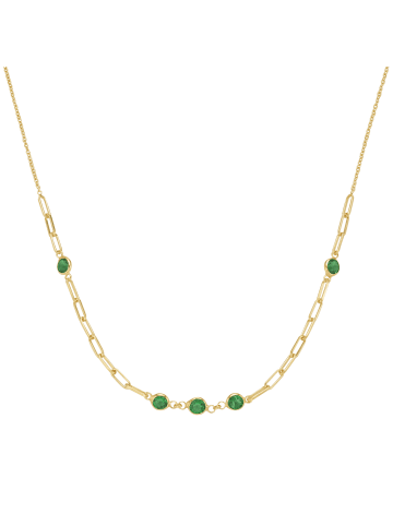 Smart Jewel Collier Gliederkette, Zirkonia Steine in Grün