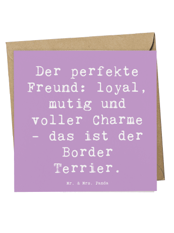 Mr. & Mrs. Panda Deluxe Karte Spruch Border Terrier Freund mit S... in Lavendeltraum