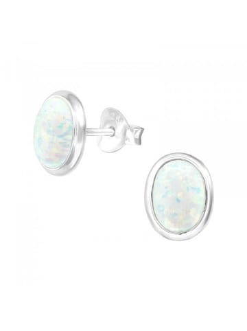 Alexander York Ohrstecker OPAL snow in 925 Sterling Silber, 2-tlg. in silver