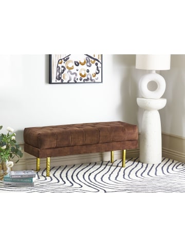 Beliani Bettbank ROSEVILLE in Braun/Gold - (W) 117 x (H) 44 x (L) 40 cm