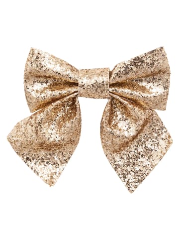 Atmosphera Créateur d'intérieur Deko-Schleifen aus Polyester, 2er-Set in Gold, 16 x 14 cm