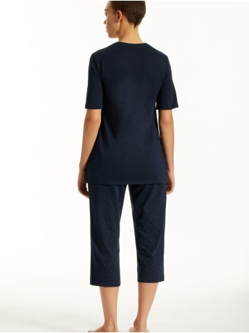 UNCOVER BY SCHIESSER Schlafanzug Nightwear - Dreiviertel in Dunkelblau