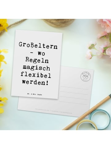 Mr. & Mrs. Panda Postkarte Spruch Großeltern Magie mit Spruch in Weiß