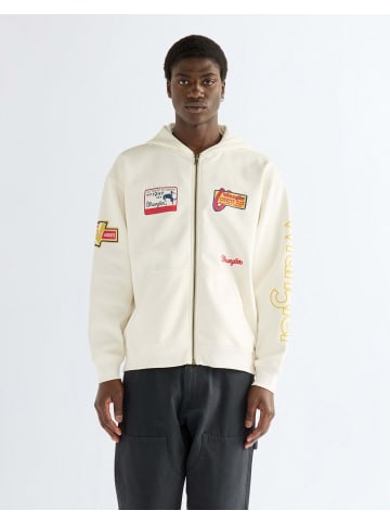 Wrangler Kapuzenpullover Graphic Zip in Bright White