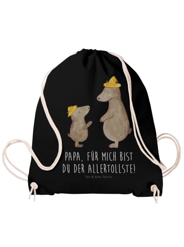 Mr. & Mrs. Panda Beutel Rucksack Bären mit Hut mit Spruch in Schwarz