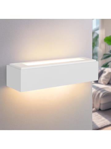 ZMH Wandleuchtein weiß G9 Up and Down Design L 35,5CM Gips Modern Hallampe