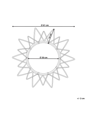 Beliani Wandspiegel AROEK in Schwarz - (W) 61 x (H) 61 x (L) 3 cm