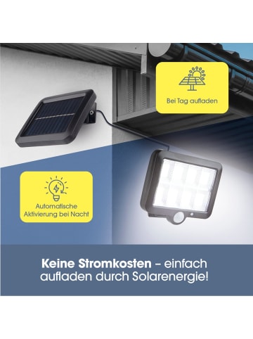 EASYmaxx Solar-Strahler 3,7V schwarz mit Bewegungsmelder Schwarz