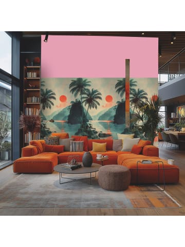 A.S. Création Wandbild Crimson Sunset in Tropengrün