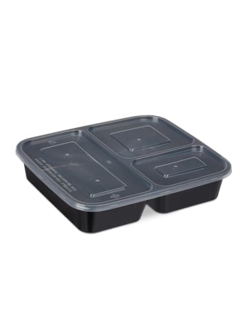 relaxdays 10x Meal Prep Boxen in Schwarz/ Transparent