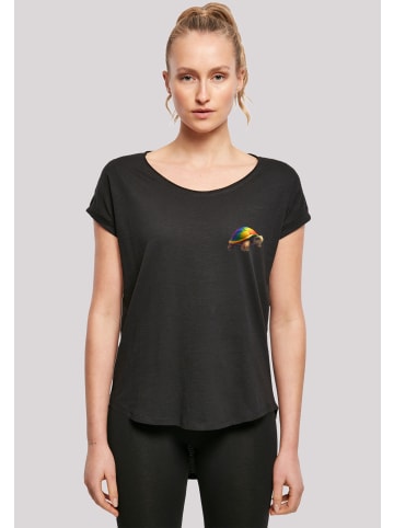 F4NT4STIC Long Cut T-Shirt Rainbow Turtle LONG TEE in schwarz