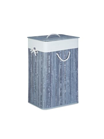 relaxdays 2 x Wäschekorb in Grau - (B)43,5 x (H)65,5 x (T)33,5 cm